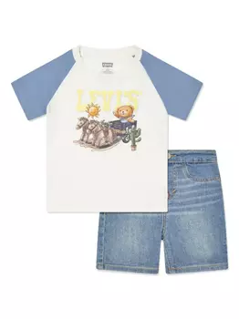 Комплект из футболки и шортов с принтом Levi's Kids, синий