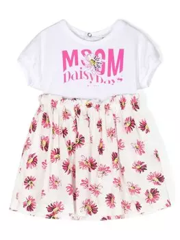 Комплект из футболки и юбки с цветочным принтом MSGM Kids, белый