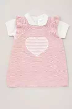 Комплект из футболки из хлопкового джерси и трикотажного платья Rock a Bye Baby, розовый