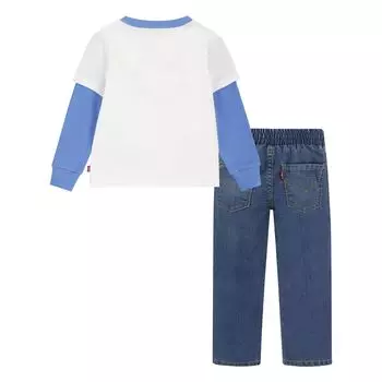 Комплект из футболки с фигурным вырезом и джинсовых джинсов Levi's S'More Friends для маленьких мальчиков Levi's