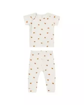 Комплект из футболки с короткими рукавами и леггинсов Quincy Mae Ribbed, цвет multi