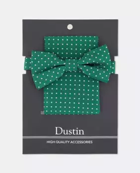 Комплект из галстука-бабочки и носового платка Dustin, зеленый