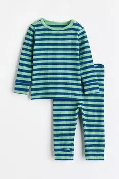Комплект из хлопка в рубчик H&M