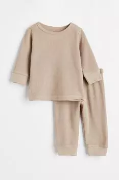 Комплект из хлопкового вафельного трикотажа H&amp;M, бежевый