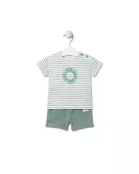 Комплект из хлопковой футболки и шорт для мальчика Tous, зеленый