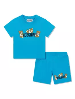 Комплект из хлопковых шорт Moschino Kids, синий