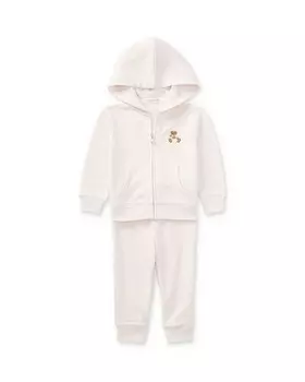 Комплект из худи и брюк из французской махровой ткани Ralph Lauren для девочек – для малышей, розовый