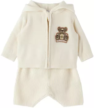 Комплект из худи и шорт с медвежонком Томасом Off-White для малышей Burberry
