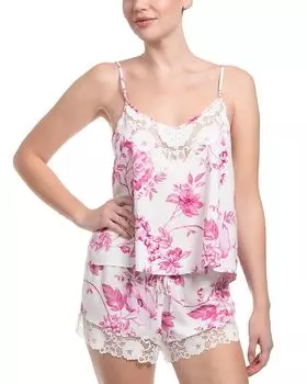 Комплект из ками и шорт из цветочного шифона In Bloom by Jonquil, слоновая кость/кремовый