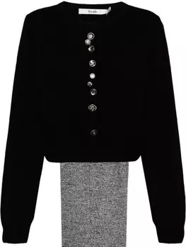 Комплект из кардигана и топа с декорированными пуговицами B+ab, черный