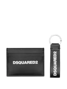 Комплект из картхолдера и брелока с логотипом DSQUARED2, черный