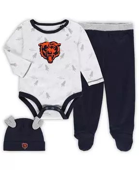 Комплект из комбинезона-комбинезона и шляпы с регланами Chicago Bears Dream Team для новорожденных Outerstuff, белый/темно-синий