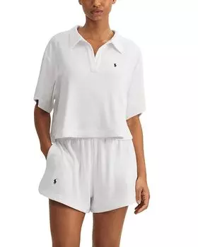 Комплект из махровой рубашки и короткого плаща Polo Ralph Lauren, белый