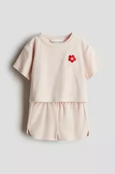 Комплект из махровой рубашки и шорт H&M, мультиколор