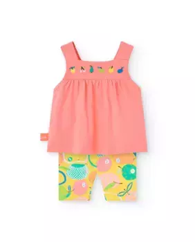 Комплект из майки и леггинсов для малышки Boboli, коралловый