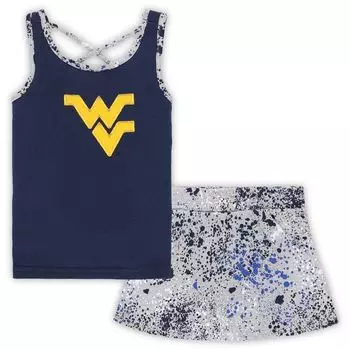 Комплект из майки и юбок Sweet Pea для девочек Toddler Colosseum темно-синего/серого цвета West Virginia Mountaineers Colosseum