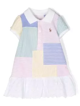 Комплект из платья и блумеров в полоску Ralph Lauren Kids, белый