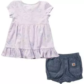 Комплект из платья с принтом и чехлов на подгузники – для маленьких девочек Carhartt, цвет Chambray White