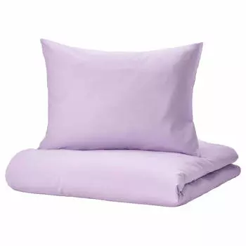 Комплект из пододеяльника и наволочки Ikea Nattsvarmare, 2 предмета, лиловый