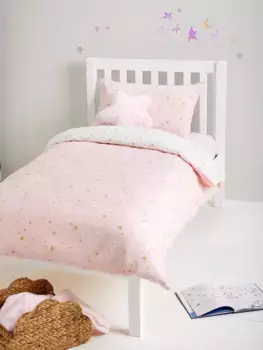 Комплект из пододеяльников и наволочки John Lewis Easy Care Stardust Reversible, цвет pink/white