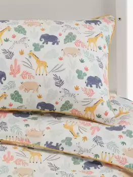 Комплект из пододеяльников и наволочки John Lewis Kids' Safari Print Pure Cotton