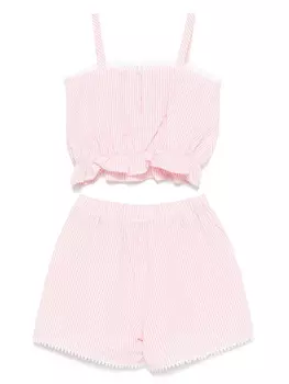 Комплект из полосатых шорт Il Gufo, розовый