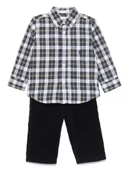 Комплект из поплиновой рубашки и брюк Ralph Lauren Kids, синий