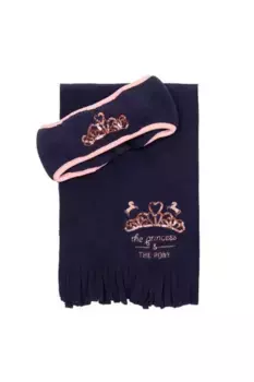 Комплект из повязки и шарфа «Принцесса и пони» Little Rider, темно-синий