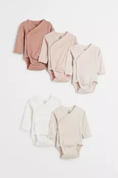 Комплект из пяти боди H&M, розовый