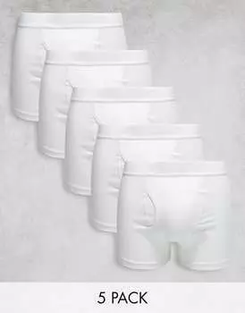 Комплект из пяти боксеров белого цвета Weekday Johnny