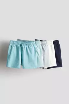 Комплект из пяти шорт из хлопкового джерси H&M, бирюзовый