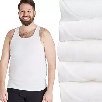 Комплект из пяти топов Big & Tall Hanes Ultimate Cool Comfort, белый