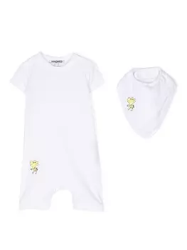 Комплект из ромпера и нагрудника с принтом KINDRED, белый