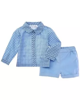 Комплект из рубашки и шорт Rachel Riley в клетку, цвет multi