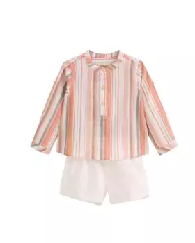 Комплект из рубашки с длинным рукавом и белыми шортами Dadati, оранжевый