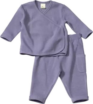 Комплект из рубашки с длинными рукавами и брюк вафельной структуры синего цвета размер. 62 1ч ALANA