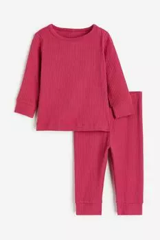 Комплект из рубчатой ткани и хлопка H&M