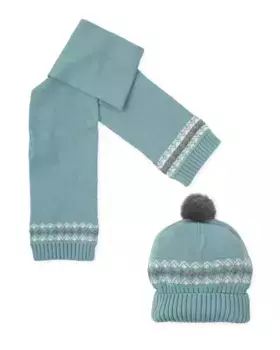 Комплект из шапки и шарфа цвета морской волны для мальчика Tutto Piccolo
