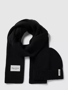 Комплект из шарфа и шапки с этикеткой Marc O'Polo, черный