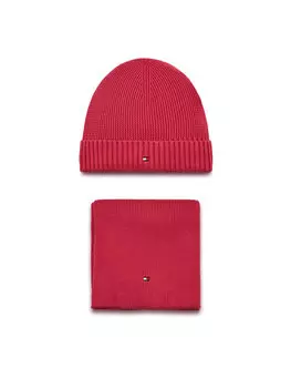 Комплект из шарфа и шапки Tommy Hilfiger, розовый