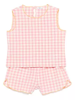 Комплект из шорт в клетку гингем Il Gufo, розовый