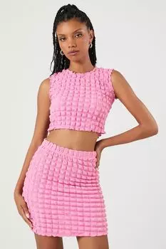 Комплект из стеганого укороченного топа и мини-юбки Forever 21