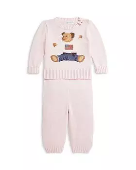 Комплект из свитера и брюк Polo Bear для девочек - Baby Ralph Lauren, розовый