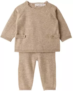 Комплект из свитера и леггинсов Baby Taupe Bamba Bonpoint
