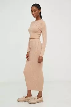 Комплект из свитера и юбки Answear Lab, бежевый