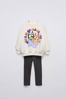 Комплект из свитшота и леггинсов bluey ludo studio ZARA, экрю
