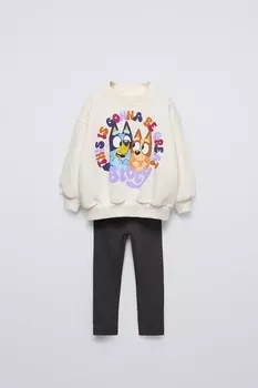 Комплект из свитшота и леггинсов bluey ludo studio ZARA, экрю