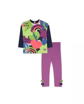 Комплект из свитшота и леггинсов для девочки сиреневого цвета Tuc tuc, сиреневый