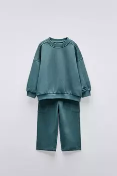 Комплект из толстовки и брюк для бега трусцой ZARA, цвет duck blue