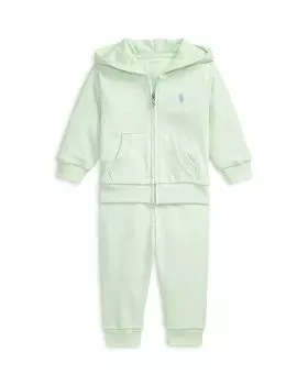 Комплект из толстовки и брюк Polo Boys French Terry на молнии для малышей Ralph Lauren, зеленый